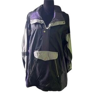 Vintage Ballistic Mens Gray Purple Black Hoodie Ski Jacket Medium